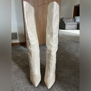Princess Polly White leather boots